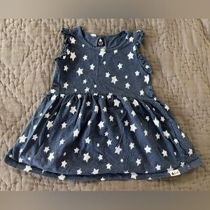GAP Kids Navy Star Organic Cotton Tunic Tank Top Size 4 Toddler Ruffle Layered